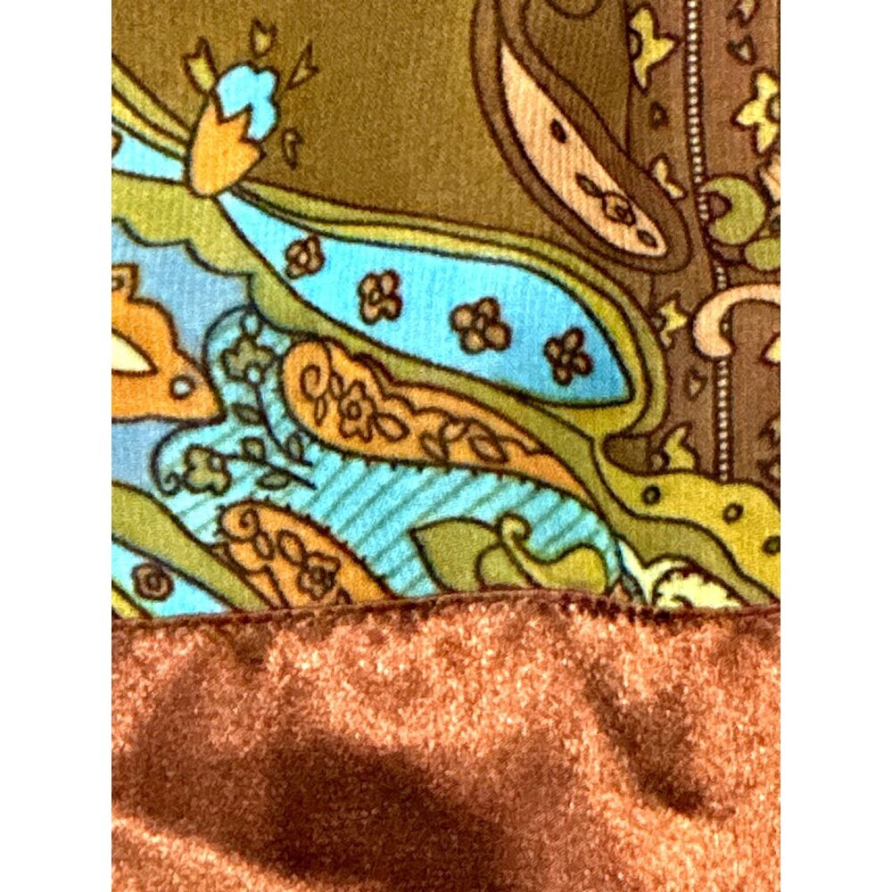 Breakin Loose Size 14 Blue Brown Paisley Dress Sheer Chiffon Glamcore Resortcore - Picture 9 of 10